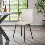 Set van 4 eetkamerstoelen Lento Rib Rock ivoor