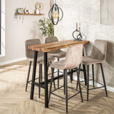 Set of 2 Bar Stools Corduroy Sand Color Koda - Seat Height 67 cm - Without Armrests 