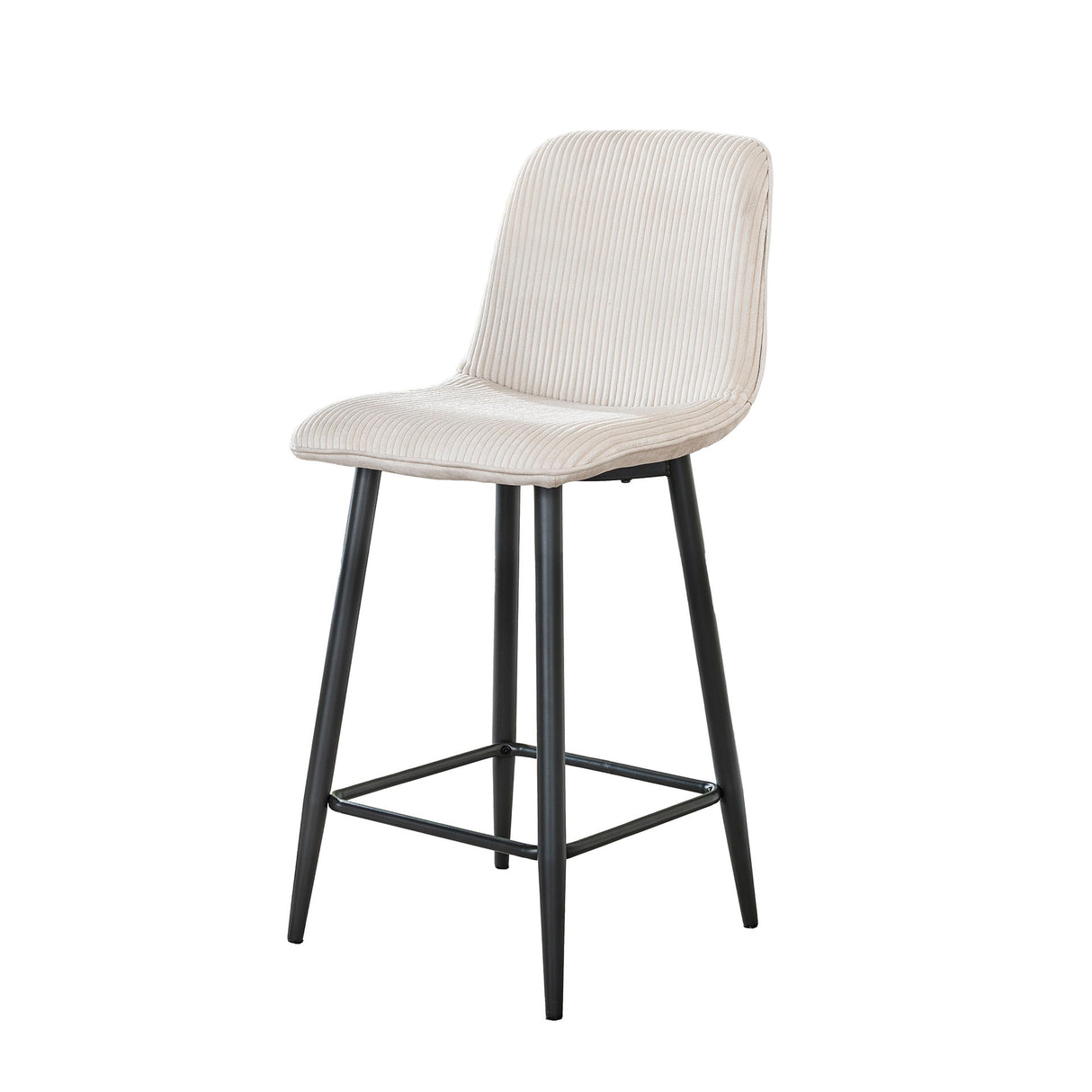 Set of 2 bar stools Koda Ribstof Crème