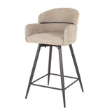 Set of 2 rotating bar stools Lola Bouclé Beige