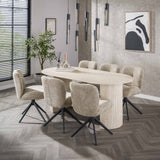 Dining table Jimi 180x90 cm Travertin Beige