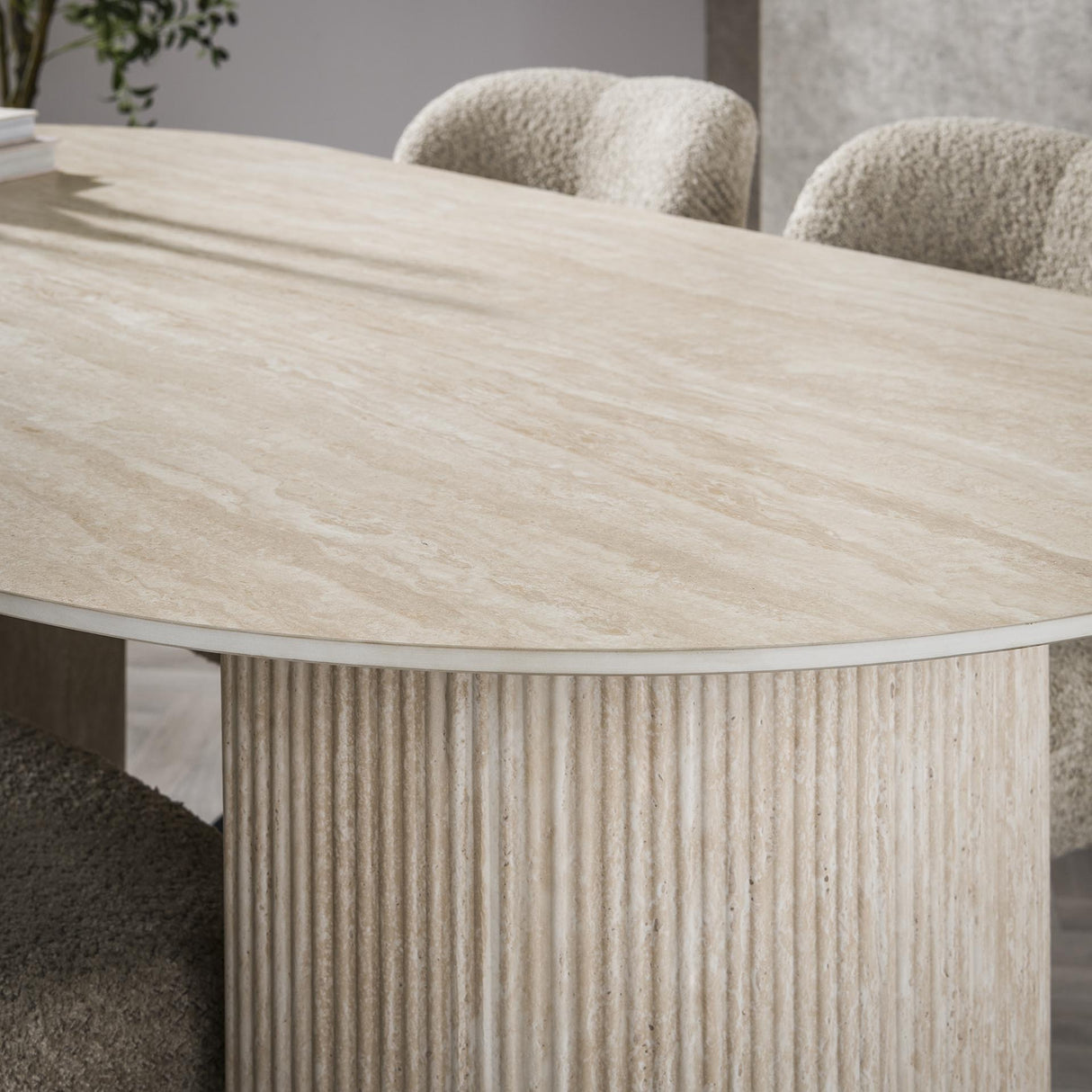 Dining table Jimi 180x90 cm Travertin Beige