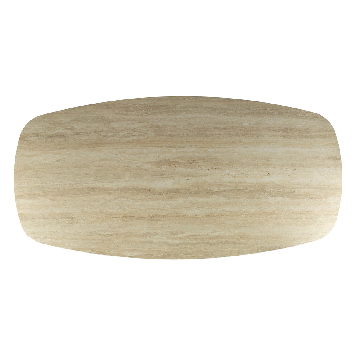 Valente Oval 215 Travertine 3D Ceramic Dining Table 