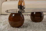Salontafel Sphere Walnoot en Grijs 120x70 cm Walnut Grey Tempered glass