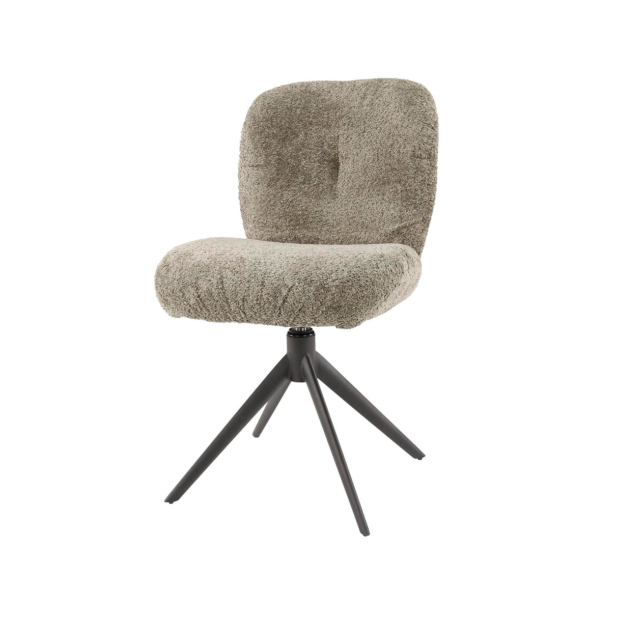 Draaibare Eetkamerstoel Taupe Bouclé Lirio Draaibaar