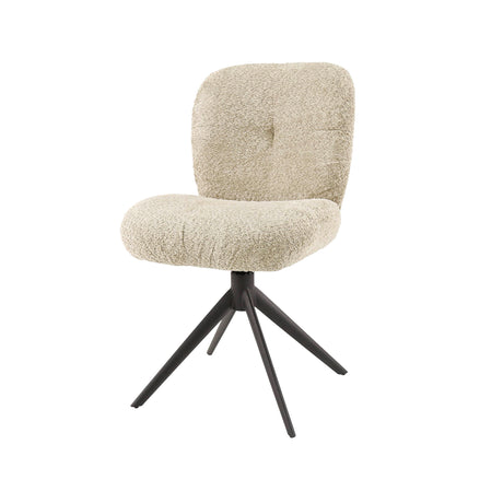 Set van 2 eetkamerstoelen Lirio Bouclé zand draaibaar