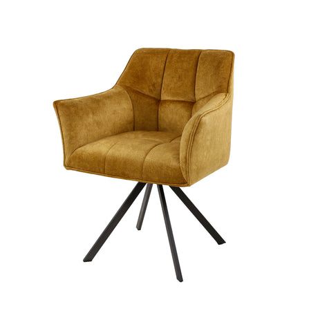 Set van 2 eetkamerstoelen Lino draaibaar Velours goud