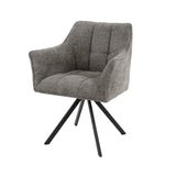 Set van 2 eetkamerstoelen Lino Bouclé Taupe draaibaar