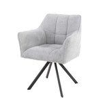 Set of 2 Swivel Dining Chairs Bouclé Suze - With Armrests