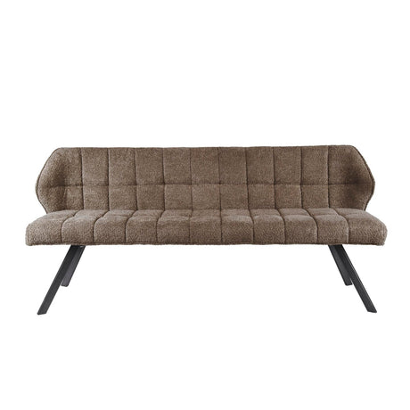 Dining bench Lino Bouclé Fabric Taupe 180 cm Checked 