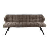 Dining bench Lino Chenille Fabric Rich Taupe 180 cm Checkered 