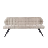Dining bench Lino Bouclé Fabric Sand 180 cm Checkered 