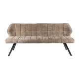 Dining room bench Lino Chenille Fabric Rich Champagne Checkered 