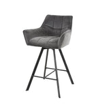 Turning bar stool Suze Velvet Set of 2