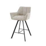 Set of 2 Lino Bouclé Sand Bar Stools Rotatable Grid 