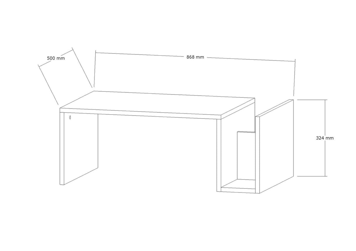 Rectangular Travertine Coffee Table Mebo - With Book Holder - 87x50 cm 