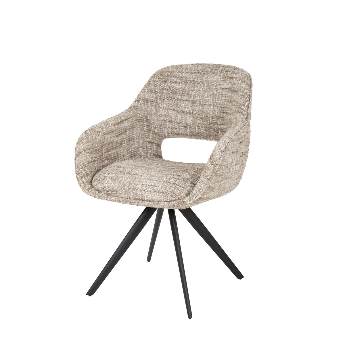 Set of 2 Dining Chairs Springo Swivel Eagle Fabric Sand 