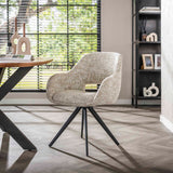 Set of 2 Dining Chairs Springo Swivel Eagle Cream 