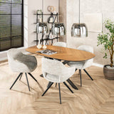 Set of 2 Dining Chairs Springo Swivel Eagle Cream 