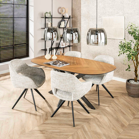 Set of 2 Dining Chairs Springo Swivel Eagle Cream 