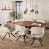 Set of 2 Dining Chairs Springo Swivel Eagle Cream 
