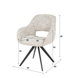 Set of 2 Dining Chairs Springo Swivel Eagle Cream 