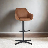 Venom bar stool Anthracite - Industrial rotating bar chair with armrest - Eco -Leer