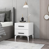 Bedside table bare white melamine 50x56x47 cm