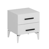 Bedside table bare white melamine 50x56x47 cm