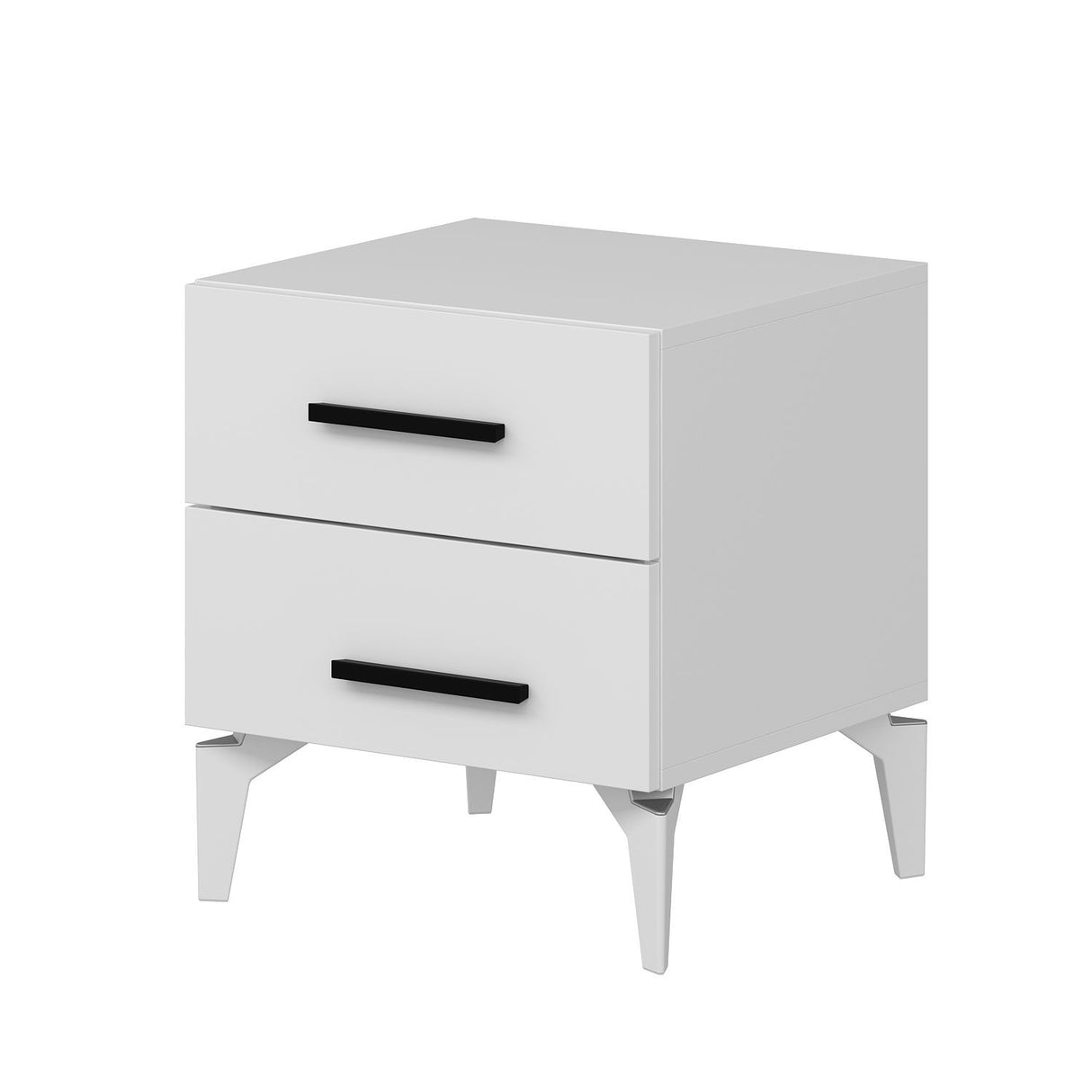 Bedside table bare white melamine 50x56x47 cm