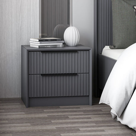 Bedside table Bare luxury anthracite melamine 45x53x45 cm