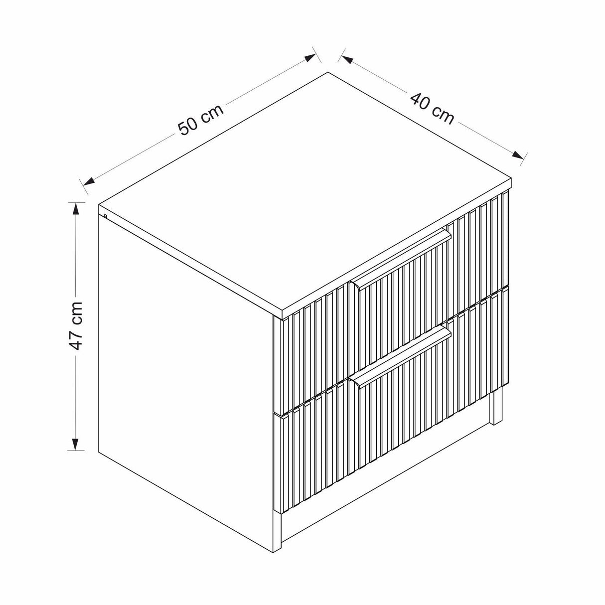 Bedside table Kala Plus White Melamine 50x47x40 cm