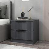 Bedside table Kala Plus Anthracite Melamine 50x47x40 cm