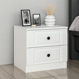 Bedside table bare white melamine 50x47x40 cm