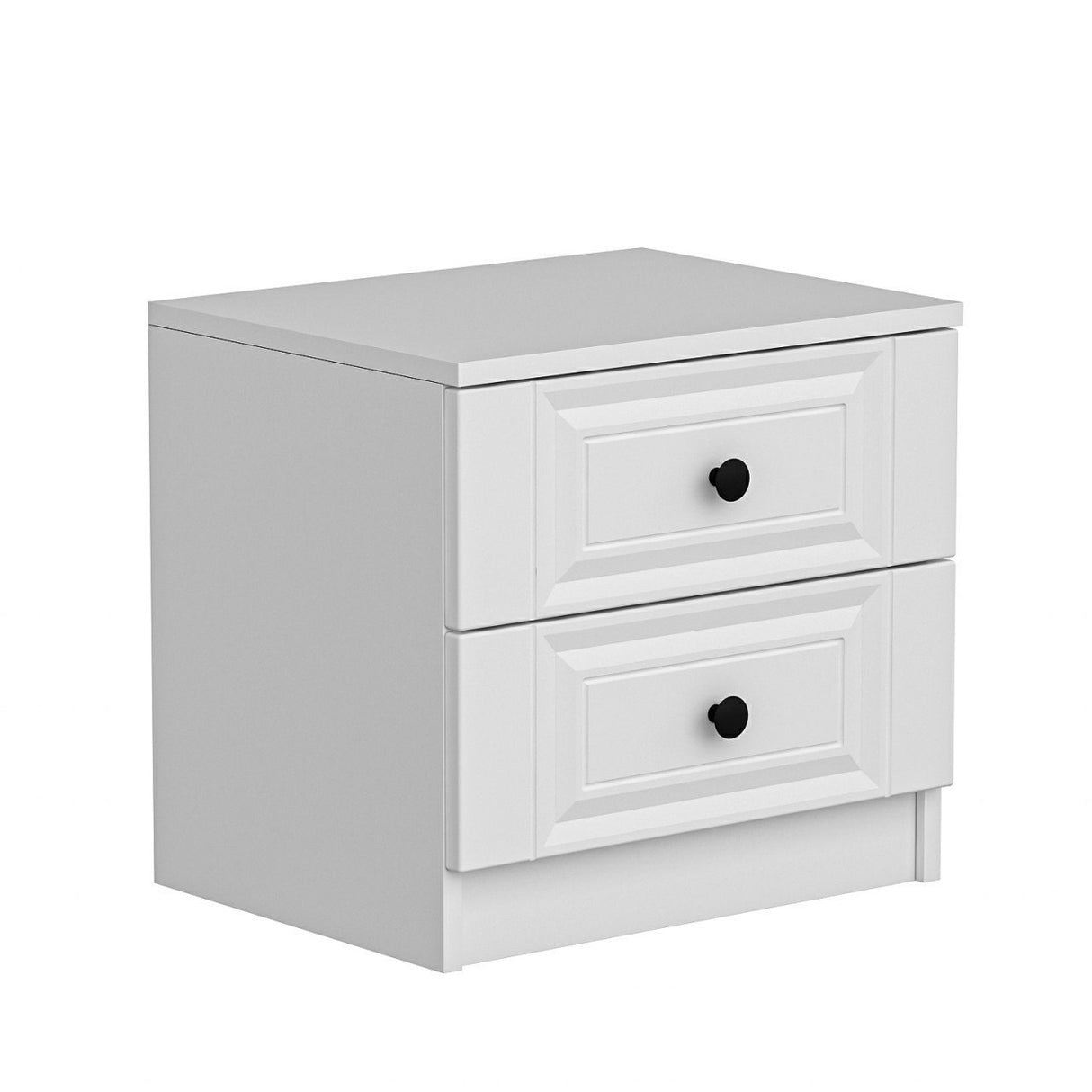 Bedside table bare white melamine 50x47x40 cm