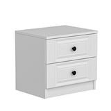 Bedside table bare white melamine 50x47x40 cm