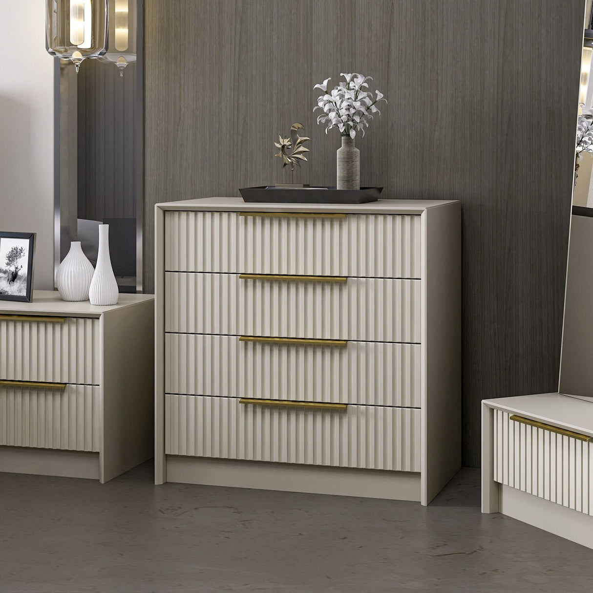 Chest of drawers Kala luxury stone melamine 72x77x45 cm