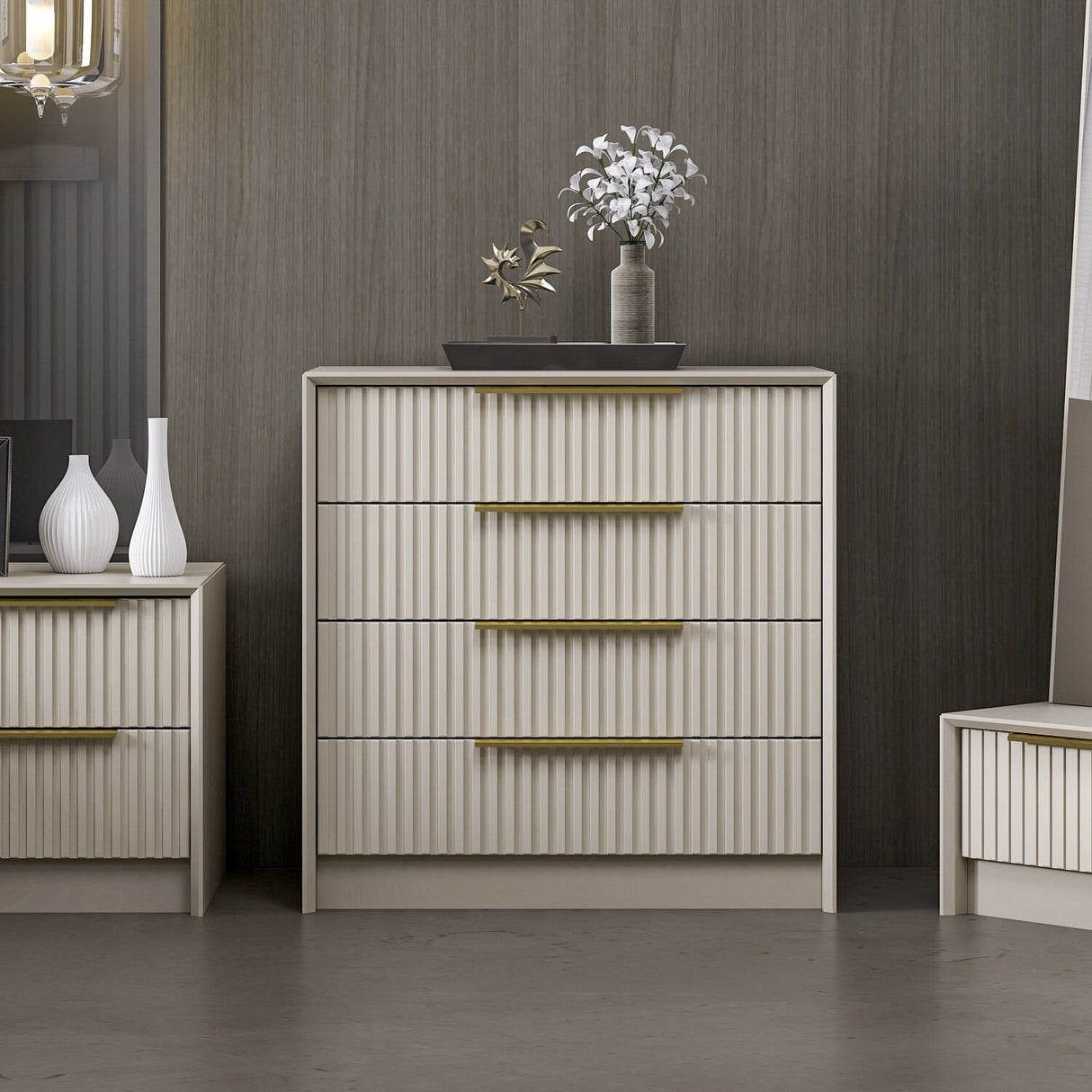 Chest of drawers Kala luxury stone melamine 72x77x45 cm