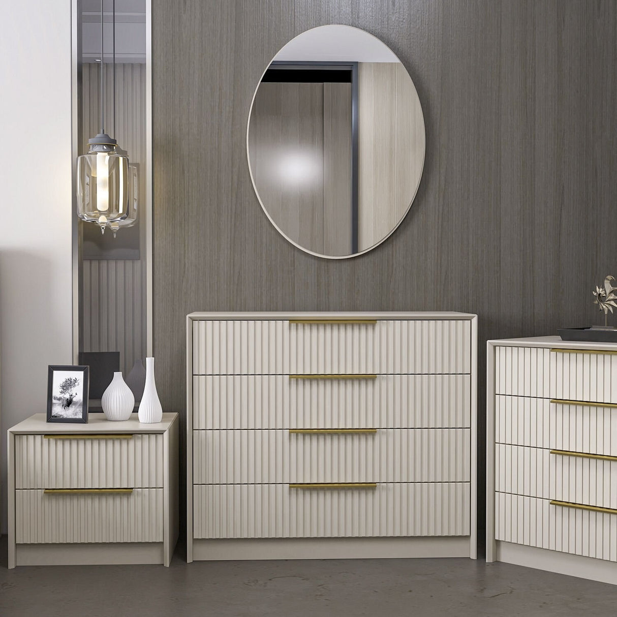 Chest of drawers bare luxury stone melamine 100x85x45 cm