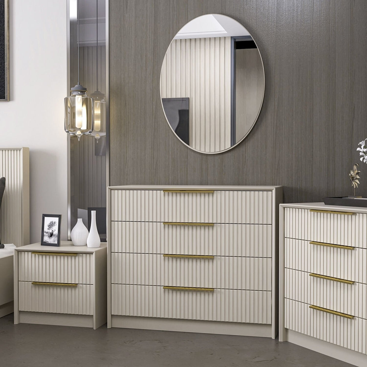 Chest of drawers bare luxury stone melamine 100x85x45 cm