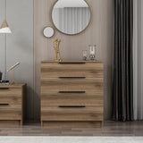 Chest of drawers Kala plus walnut melamine 73x77x42 cm