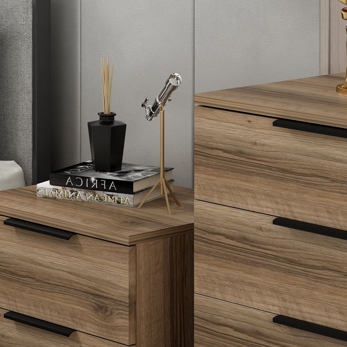 Chest of drawers Kala plus walnut melamine 73x77x42 cm