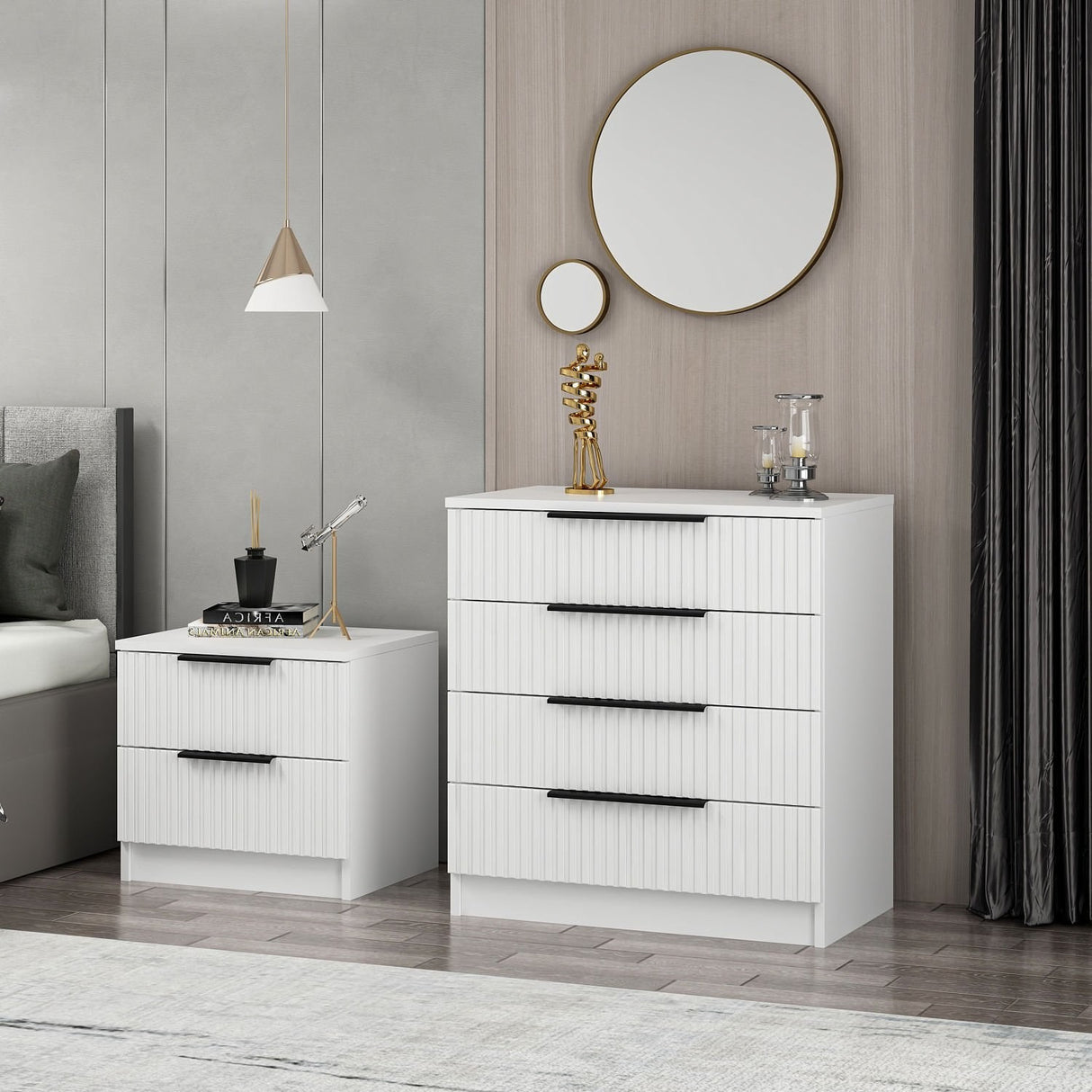 Chest of drawers bare white melamine 72x77x42 cm