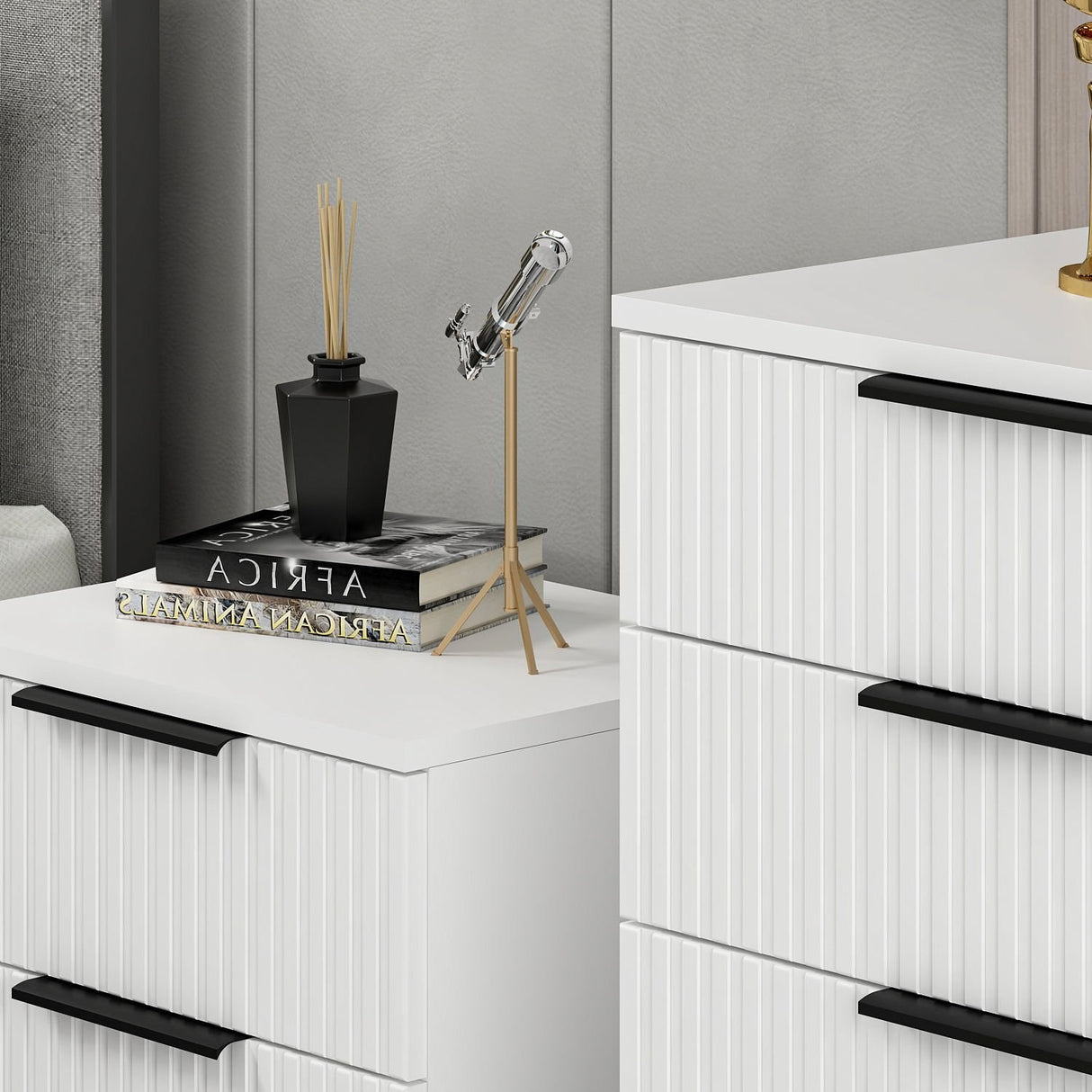 Chest of drawers bare white melamine 72x77x42 cm