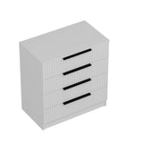 Chest of drawers bare white melamine 72x77x42 cm