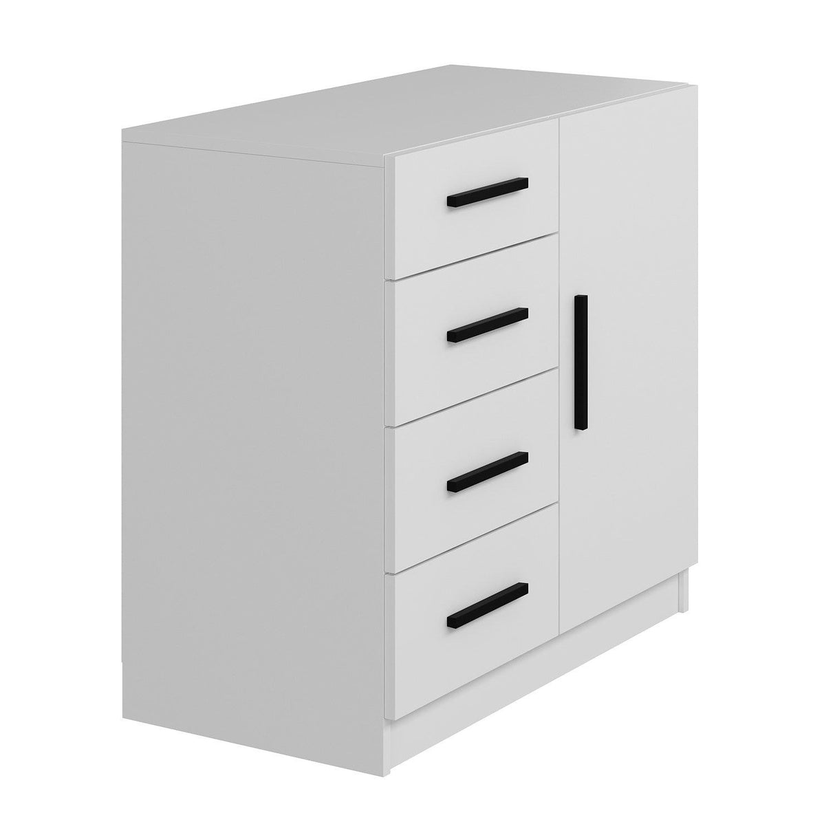 Chest of drawers bare white melamine 90x85x47 cm