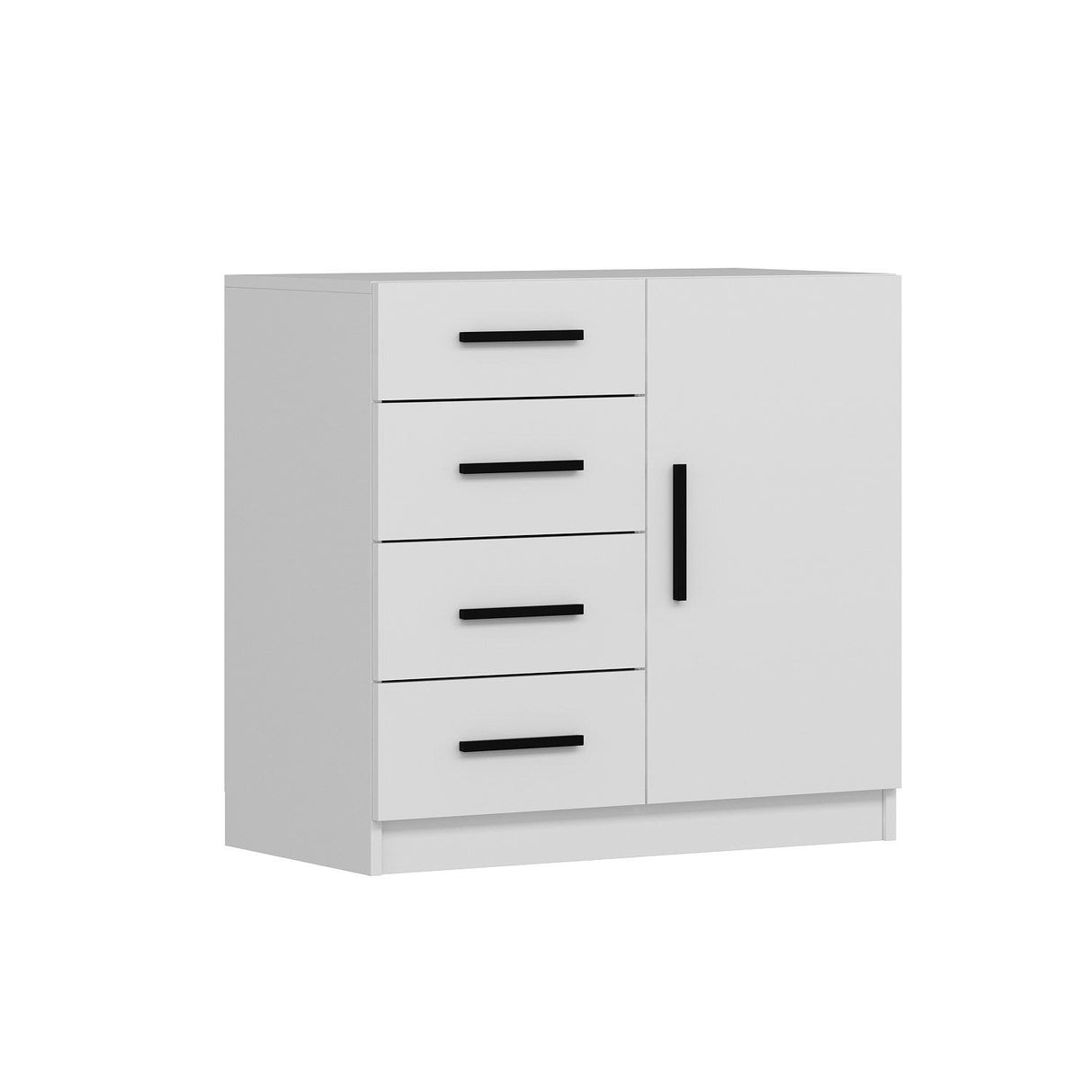 Chest of drawers bare white melamine 90x85x47 cm