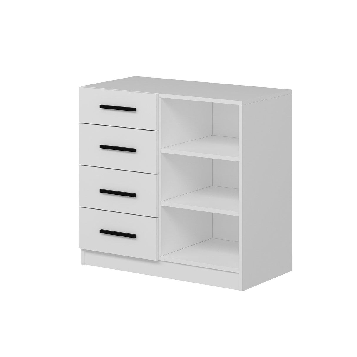 Chest of drawers bare white melamine 90x85x47 cm