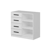 Chest of drawers bare white melamine 90x85x47 cm