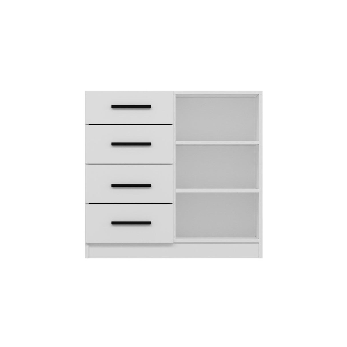 Chest of drawers bare white melamine 90x85x47 cm